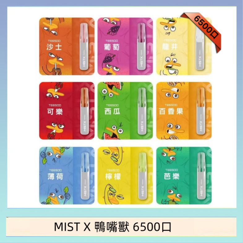 MIST X 鴨嘴獸 6500口 MIST X 鴨嘴獸 6500口一次性拋棄式電子煙|陶瓷芯更穩定